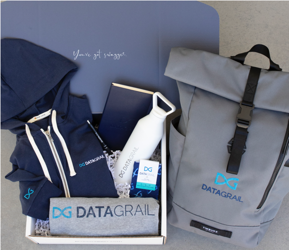 New hire kit for DataGrail curated, kitted, and shipped by Swagger