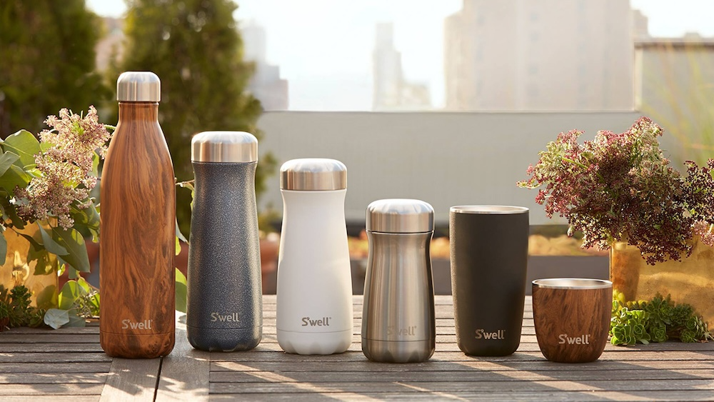 An assortment of S’well water bottles and tumblers curated by Swagger
