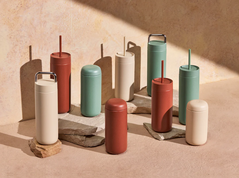 The Fellow Carter Carry Tumbler Desert Collection can be custom branded by Swagger.